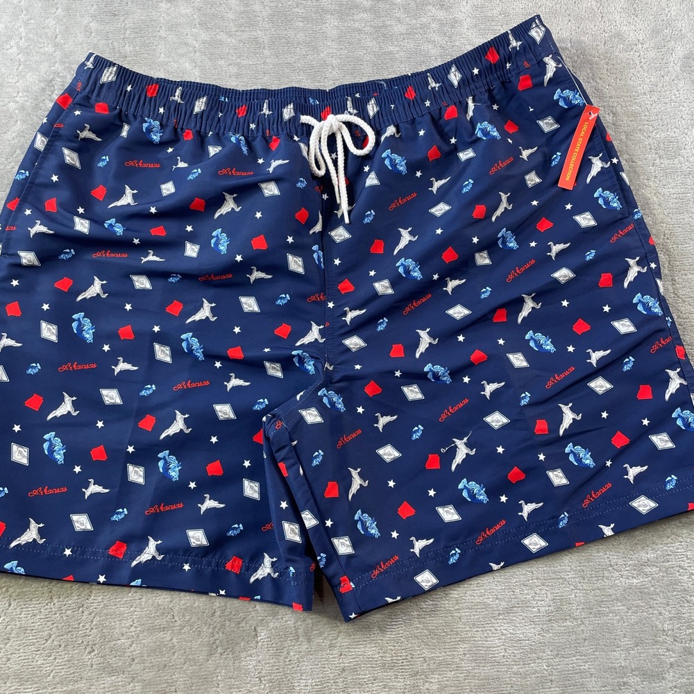 Magellan Outdoors Boat‎ Shorts Mens XL Blue 7" Arkansas State Boat Medieval